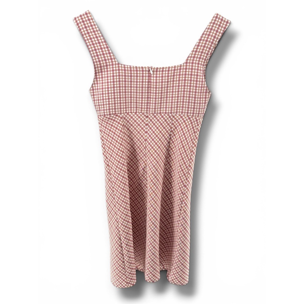 UNIF Polly Dress XS Pink Gingham Mini Coquette Cottagecore Babydoll Y2K Plaid - Picture 2 of 7